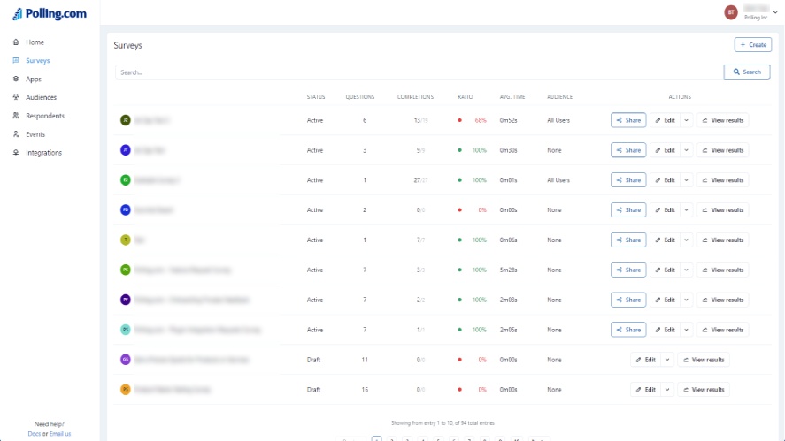 Polling Free Poll Maker's user interface