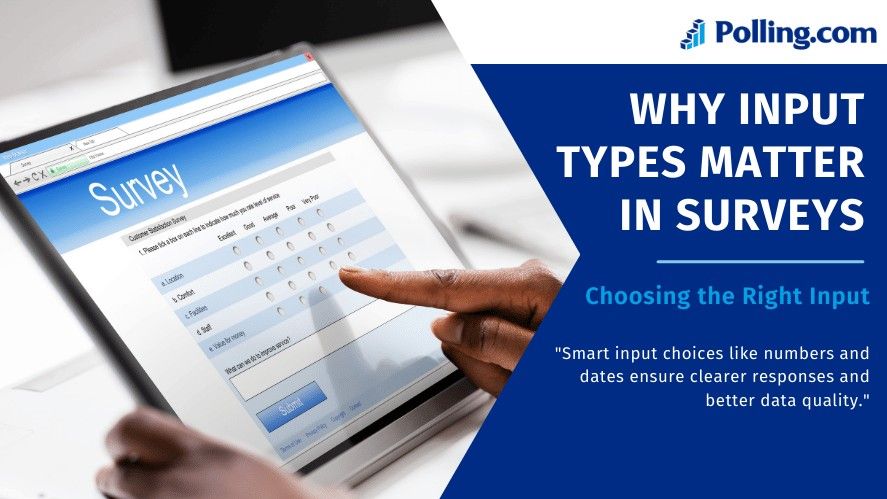 An individual interacting with a digital survey on a tablet, highlighting the importance of 'Numeric and Date/Time Inputs' for ensuring clear responses and better data quality. The image aligns with the theme of choosing the right input types in surveys for accuracy and effectiveness.