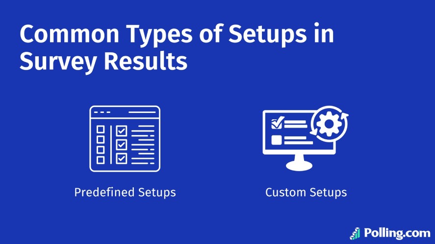 Common Types of Setups in Survey Results: predefined and custom