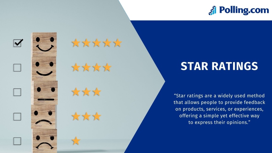 Star rating as one of the types of survey questions