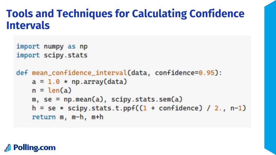 A Python code to calculate confidence interval