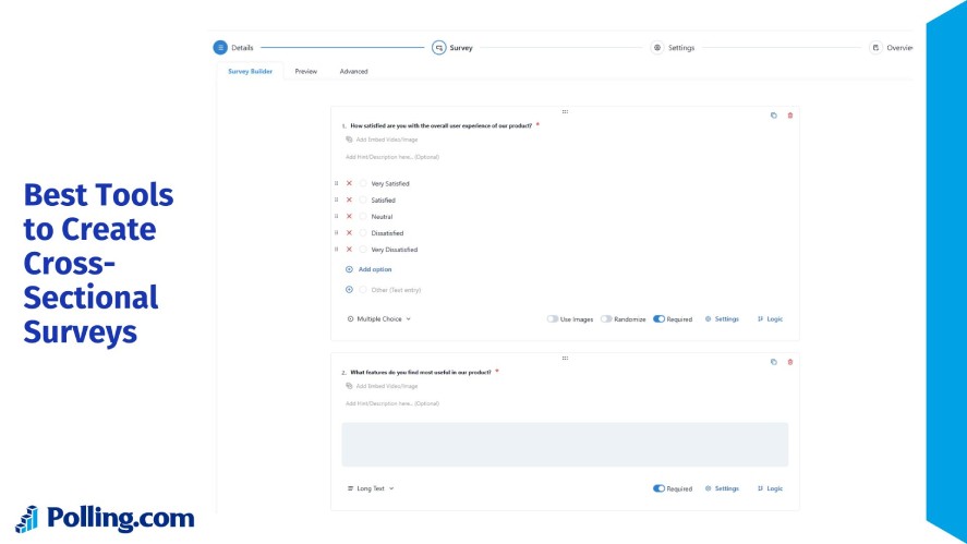Polling.com's drag-and-drop templates