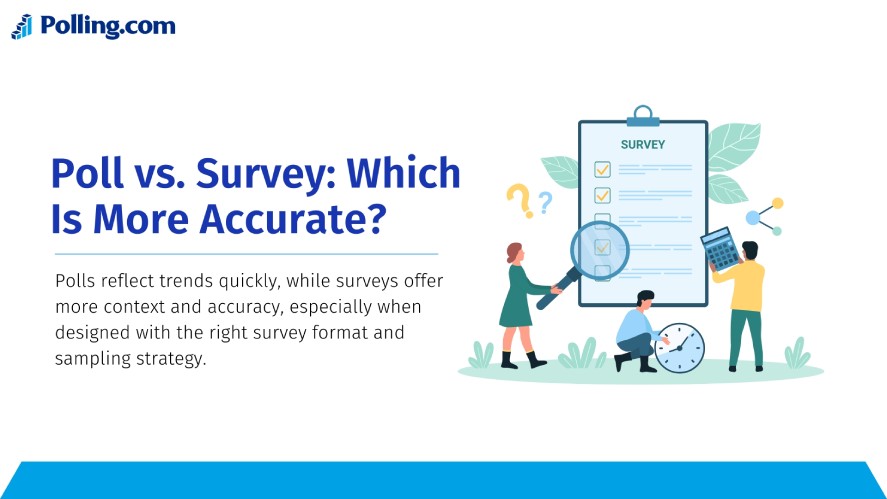 Poll vs. survey about the data accuracy