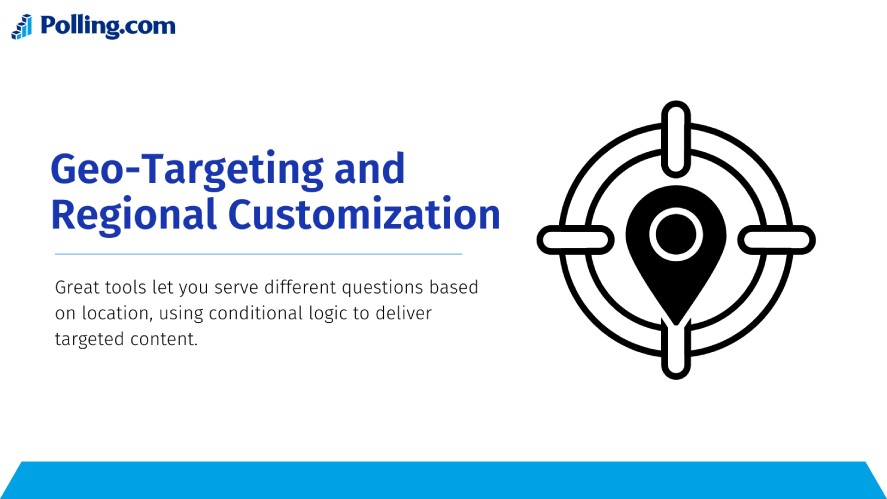 A global survey tool with geo-targeting and regional customization features