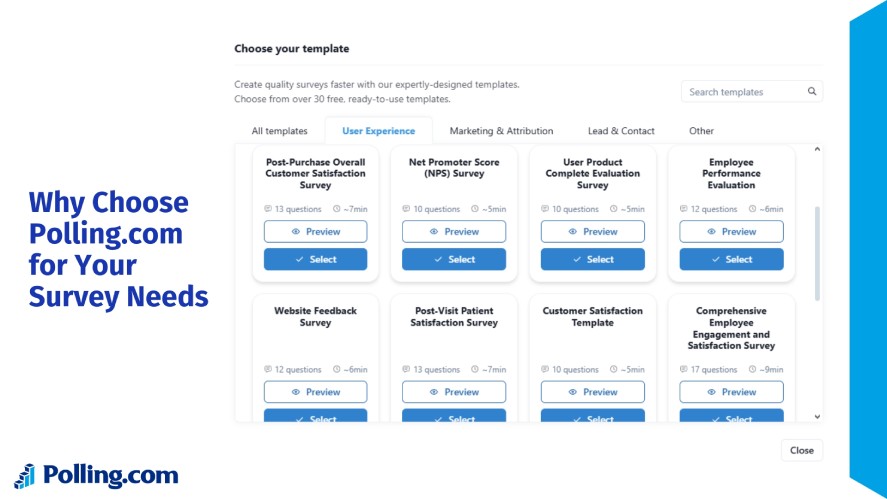 Polling templates for boosting service quality in tourism