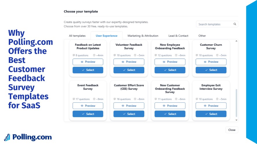 Polling.com's customer feedback survey templates