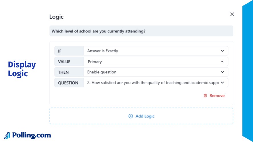 Polling.com's display logic