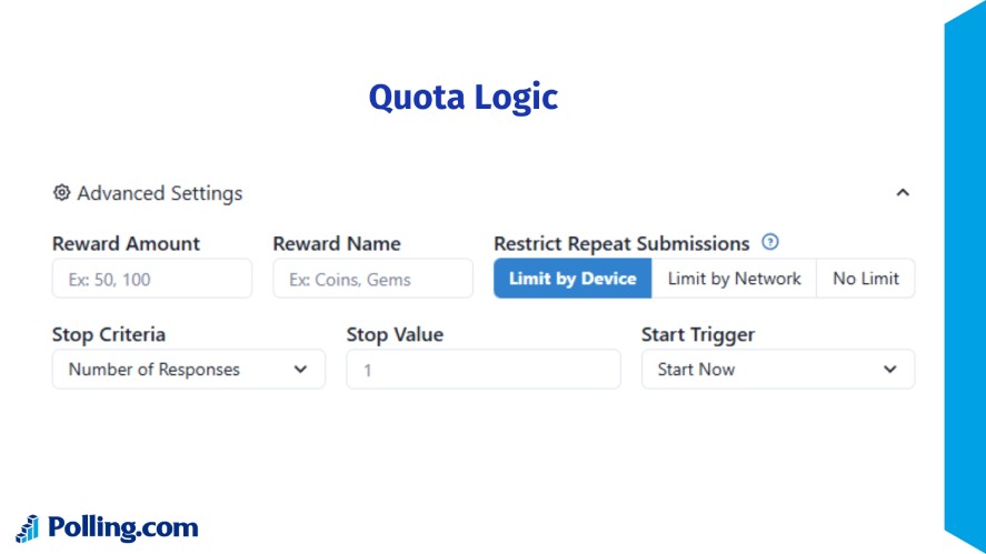 Polling.com's quota logic