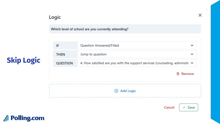 Polling.com's skip logic