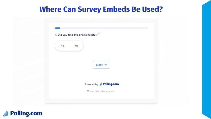 A survey embed at the end of a blog post
