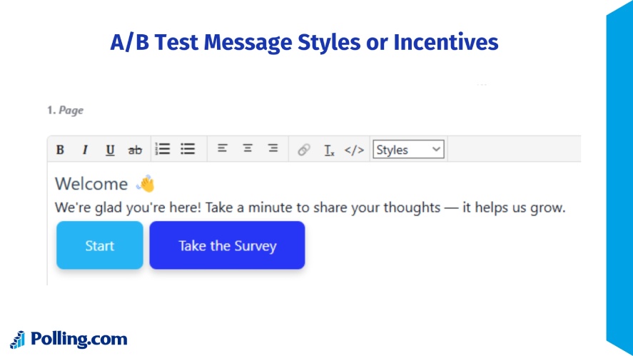 Using A/B test to test different button variations in the welcome screen