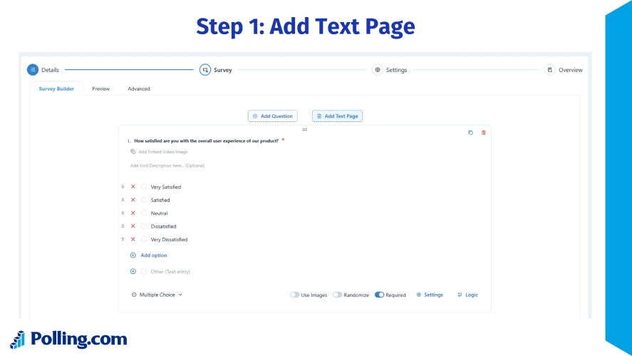 Add a welcome page on Polling.com