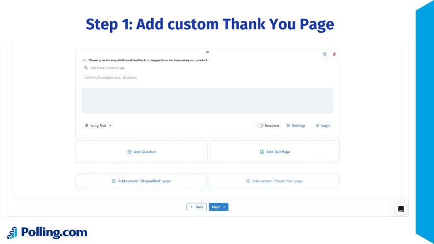 Add custom Thank You page on Polling.com