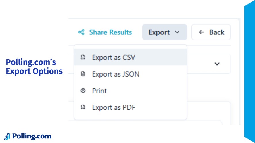 Polling.com's export options