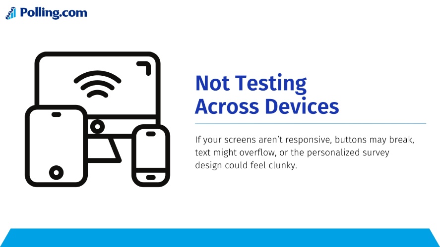 Not testing across devices when designing welcome and thank you pages