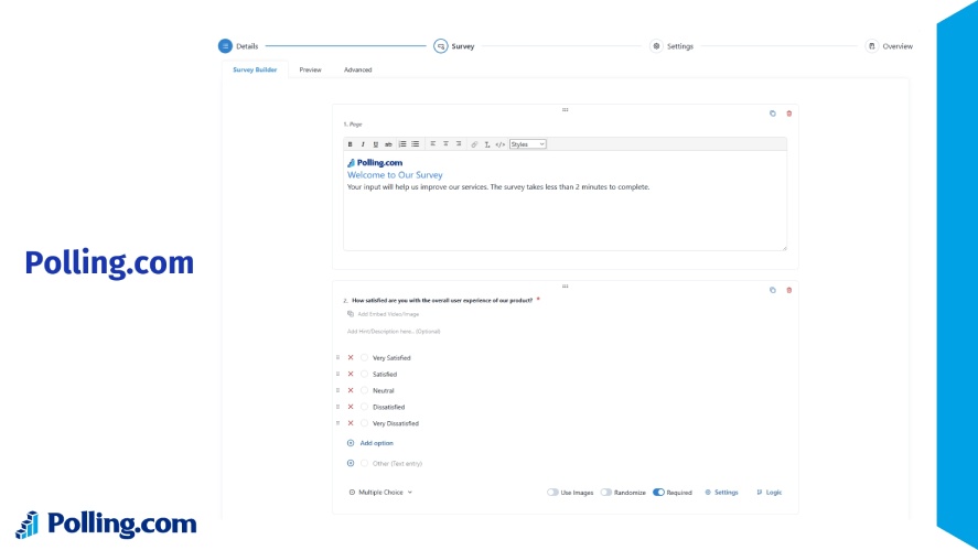 Polling.com - one of the best free website survey tools