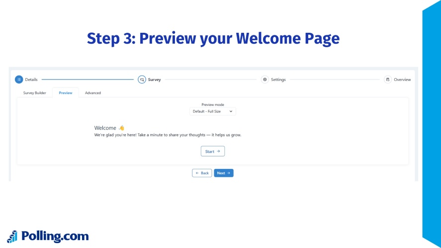 Preview your Welcome page