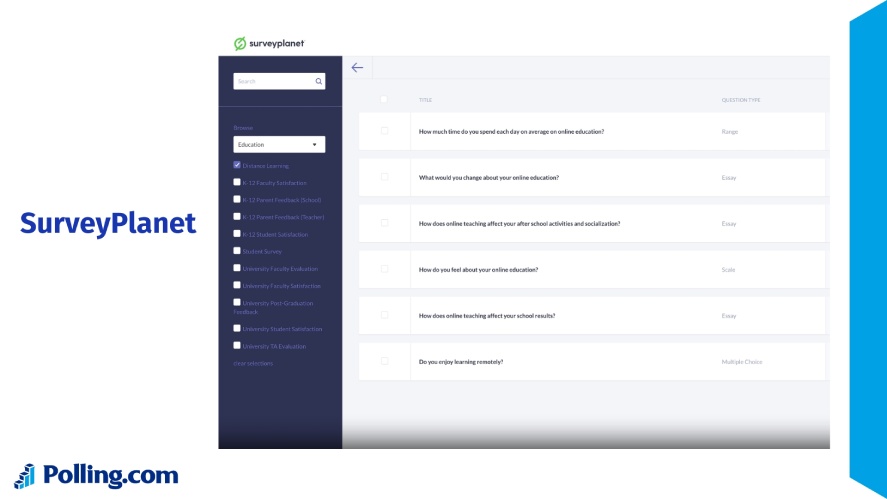 SurveyPlanet's survey creation screen