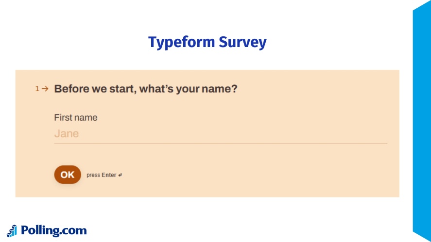 A question in a Typeform survey