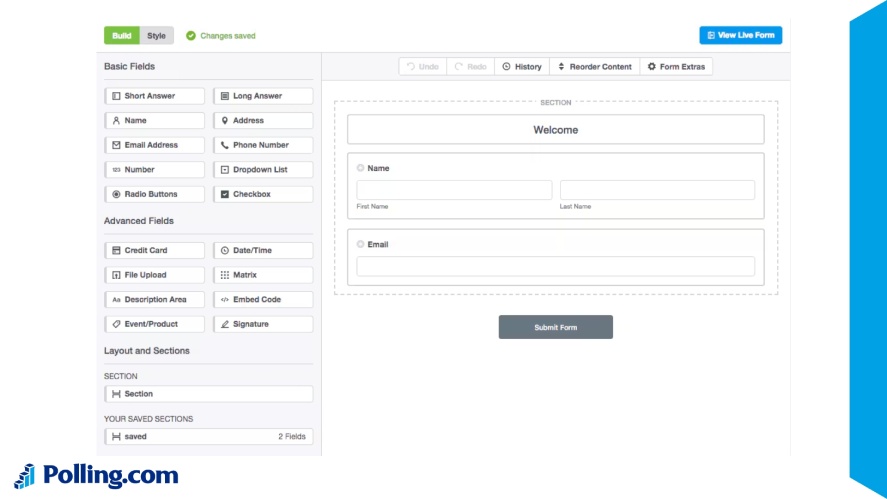 Formstack's form builder interface