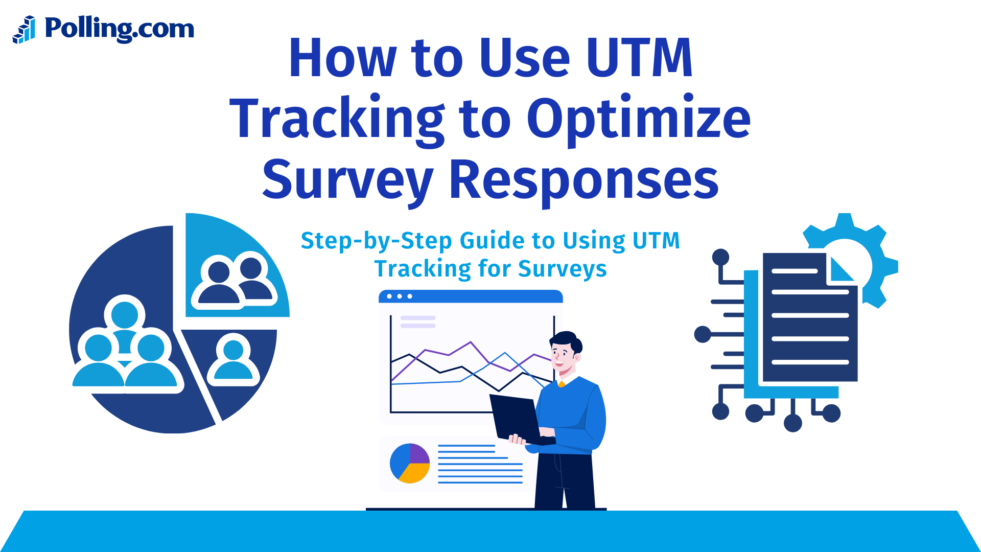 Featured image showing title “How to Use UTM Tracking to Optimize Survey Responses” with survey icons, charts, and analytics graphics.