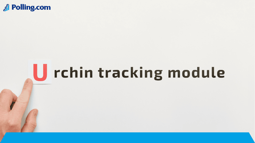 Hand pointing to the letter U with text spelling out Urchin Tracking Module, definition of UTM.
