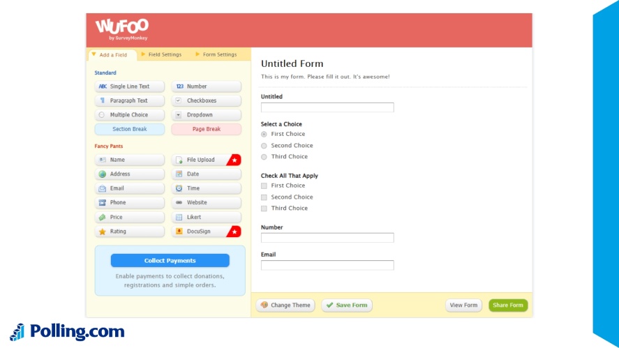 Wufoo's simple form builder interface