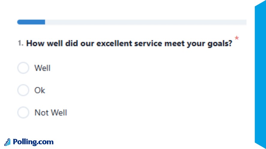 A leading wording question in a survey
