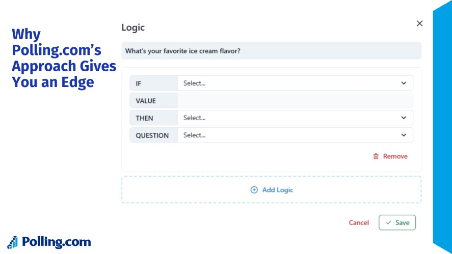 Polling.com's logic panel