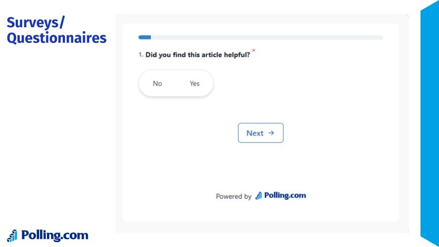 A survey at the end of an article asking how helpful the article is