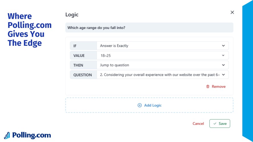 Polling.com's logic options