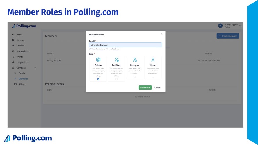 Polling.com's member roles