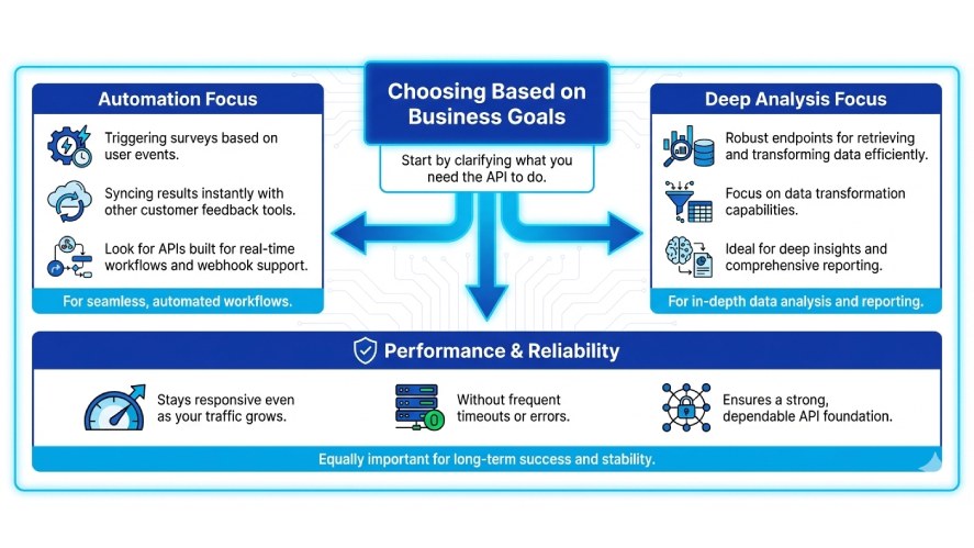 A guide on how to choose the right survey API integration based on your businesss goals
