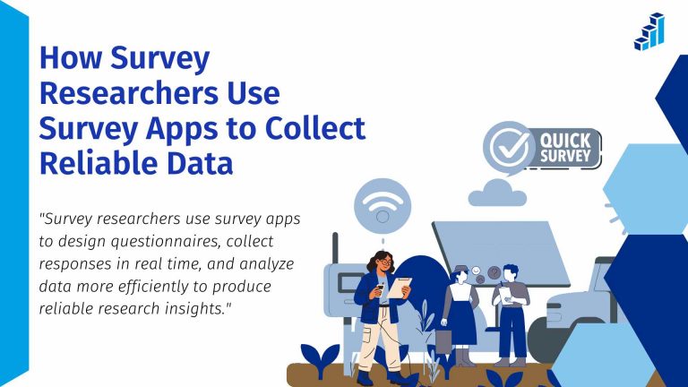 survey researchers using survey apps to collect reliable data and analyze survey responses