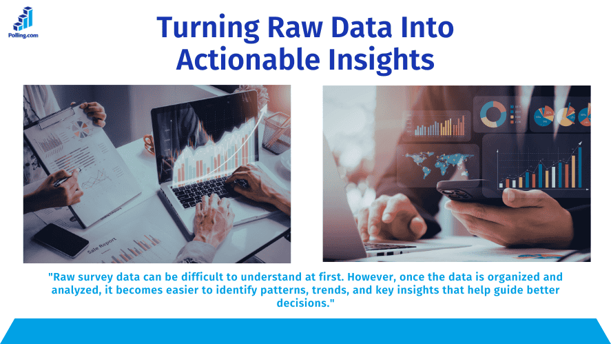 Turning raw survey data into actionable insights using charts, dashboards, and analytics for better decision making.