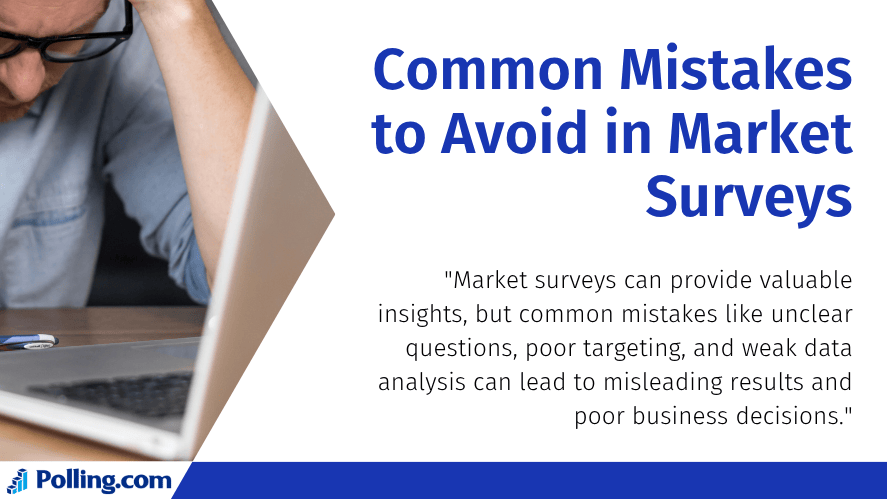 common mistakes in market surveys with person analyzing data on laptop