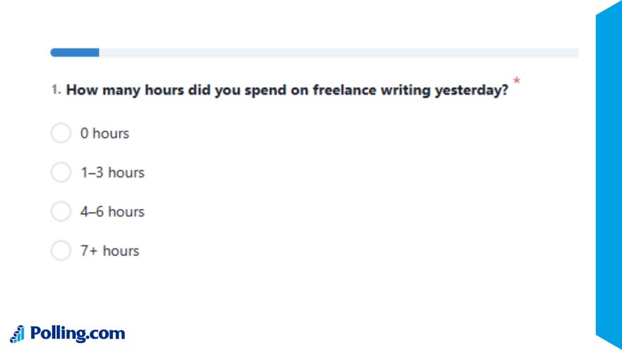 An example of a ratio scale survey question