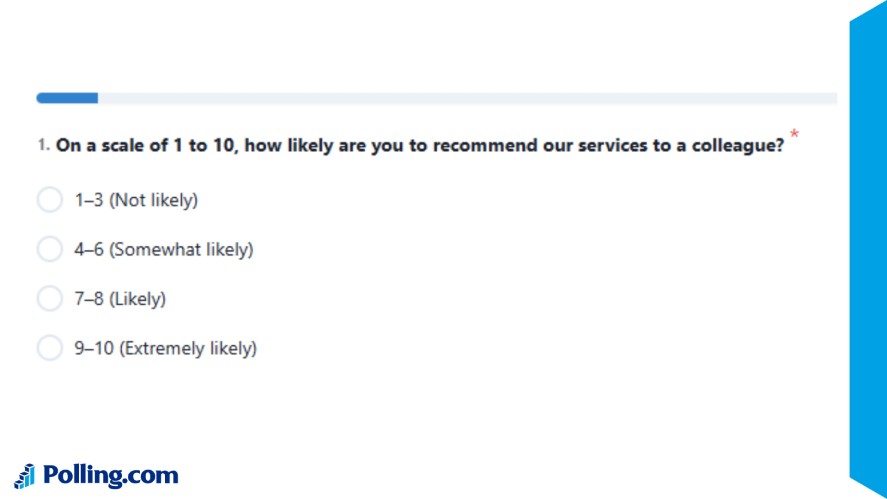 An example of a rating scale survey question