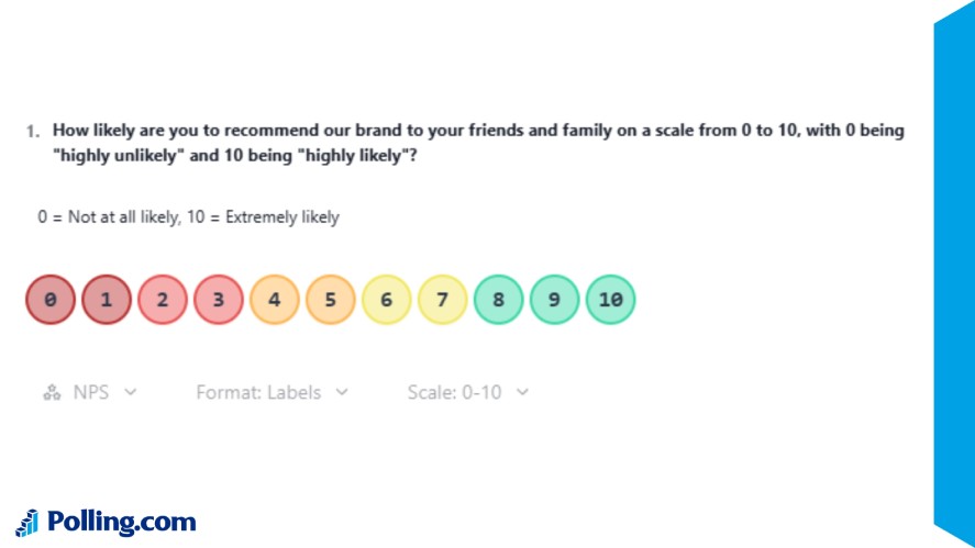 An example of a scale survey question