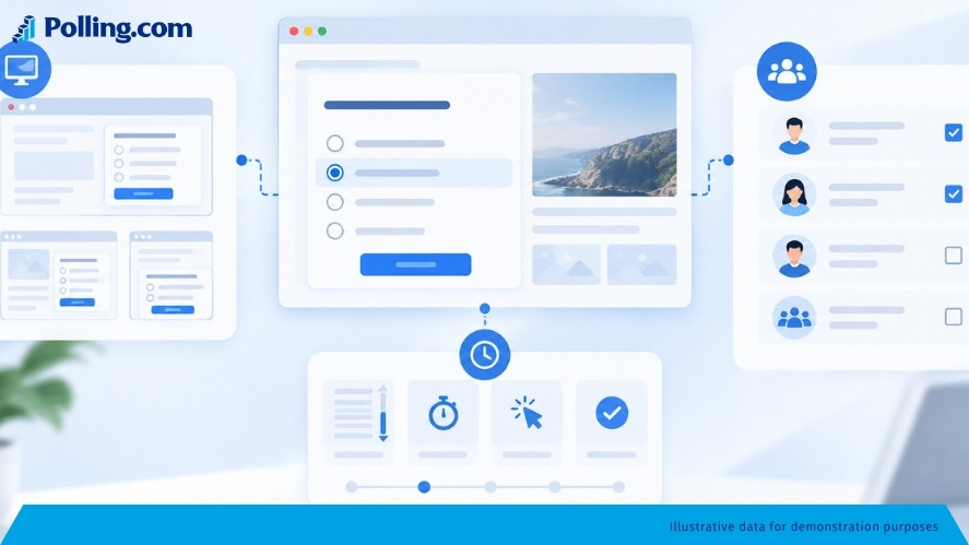 Website survey strategy showing placement, timing, and audience targeting working together.